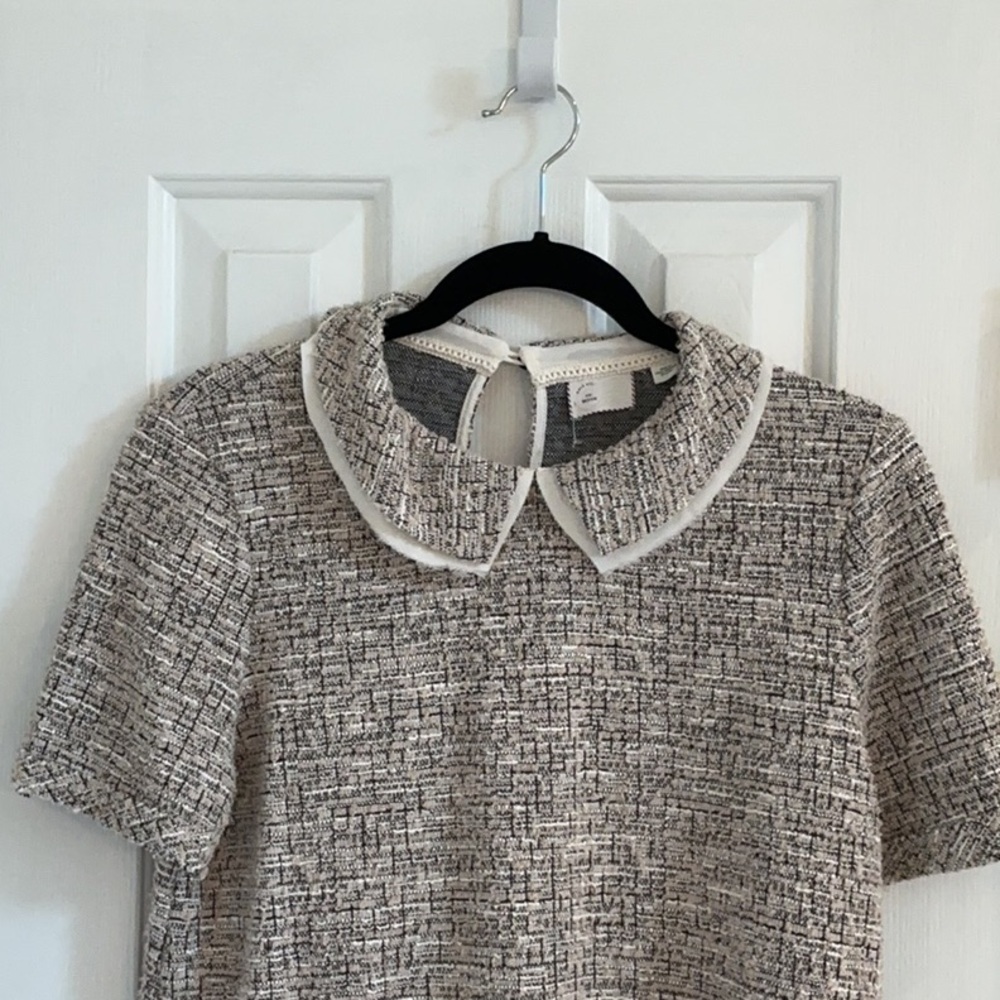 Anthropologie Postcard 9-H15 STCL Top w/ Decorative Collar & Pockets - Picture 2 of 12